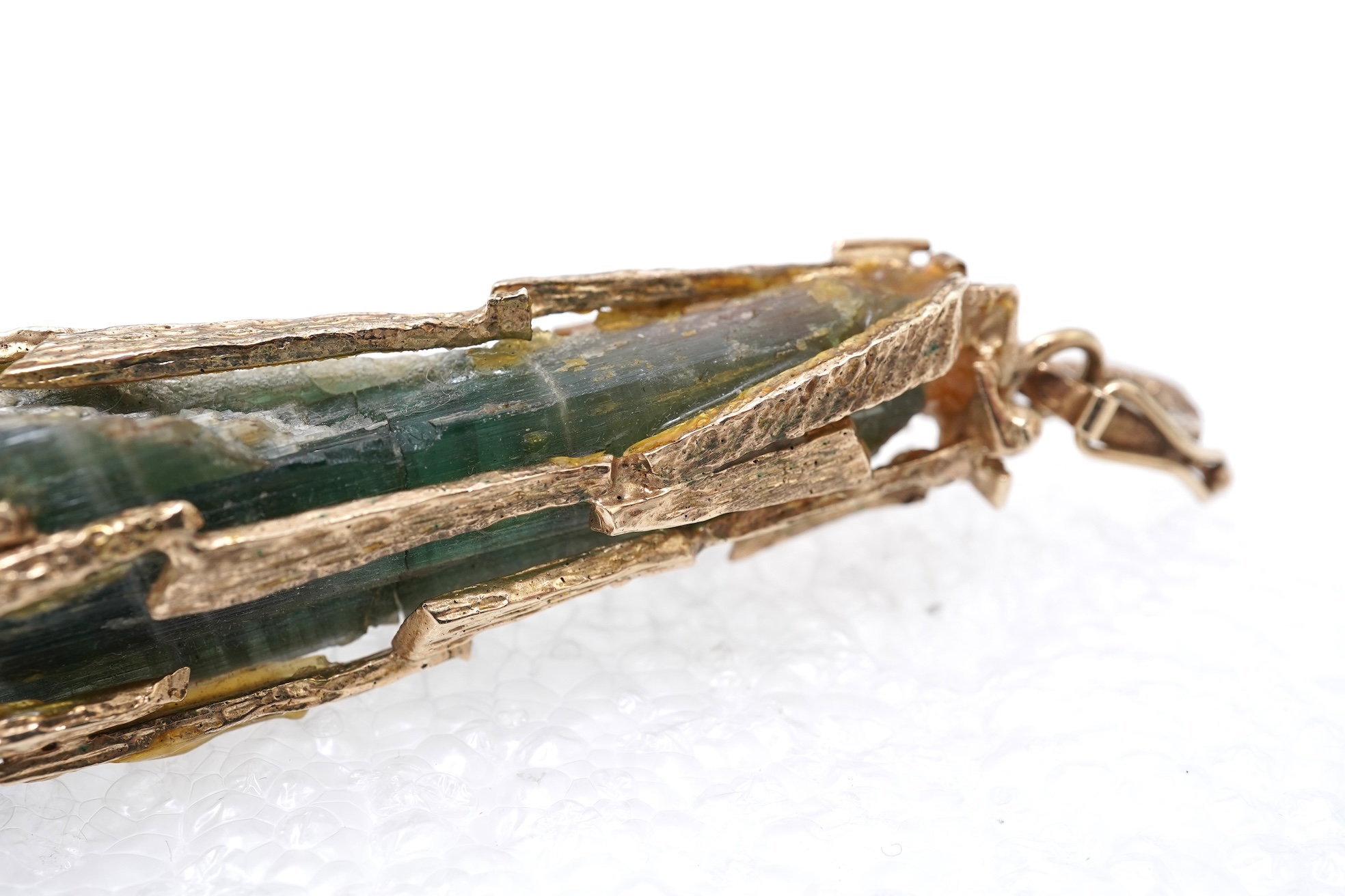 A gold and tourmaline crystal pendant, 1970s